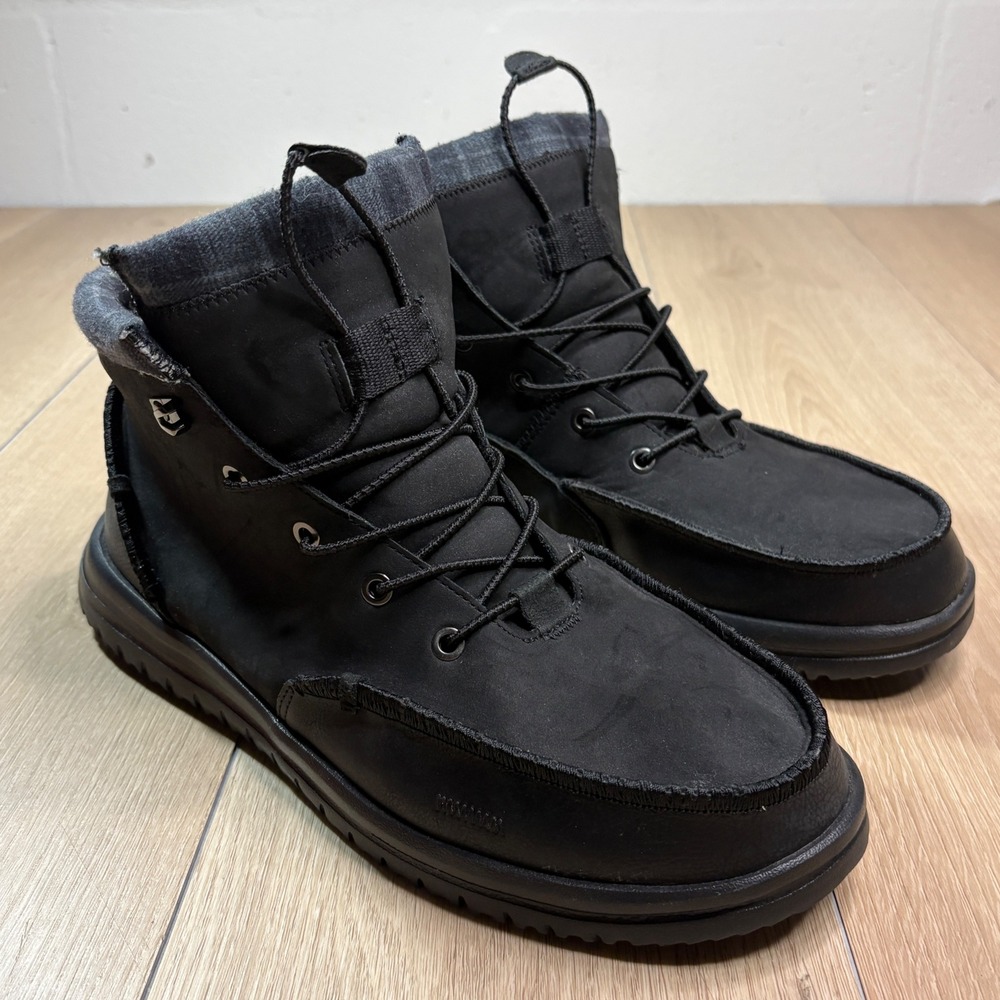 Hey Dude Bradley Classic Black Water Resistant Chukka Boots Mens 13 42067-001